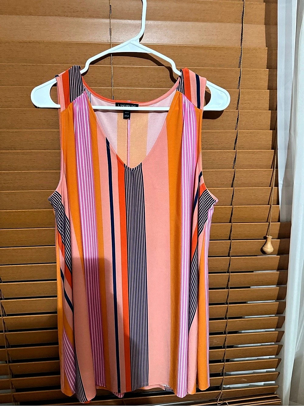 Lane Bryant Striped Tunic in Pink & Orange Size 14/16 Like New